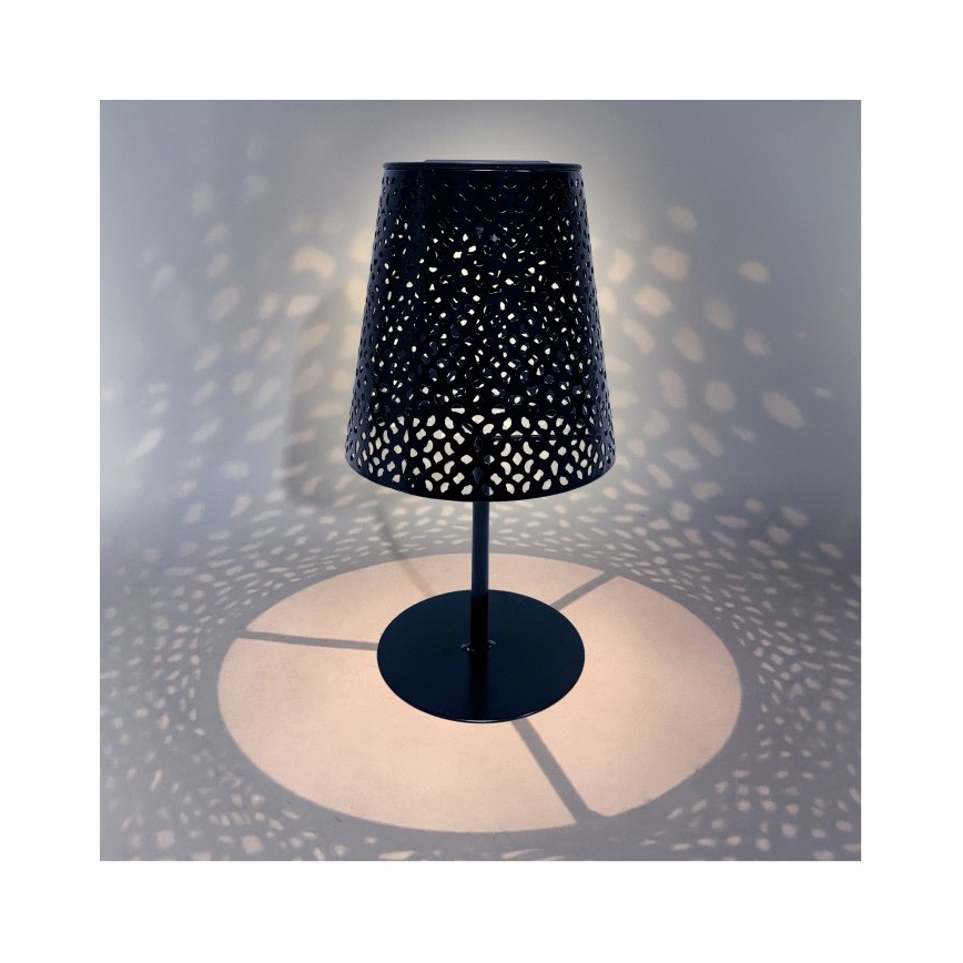 LED Solarna namizna svetilka LUVETRA LED/1xAA 4000K IP44 200 mAh črna