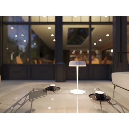 Zatemnjiva LED solarna polnilna namizna svetilka VIVIEN LED/3W/5V 2700K 1600 mAh IP54 bela