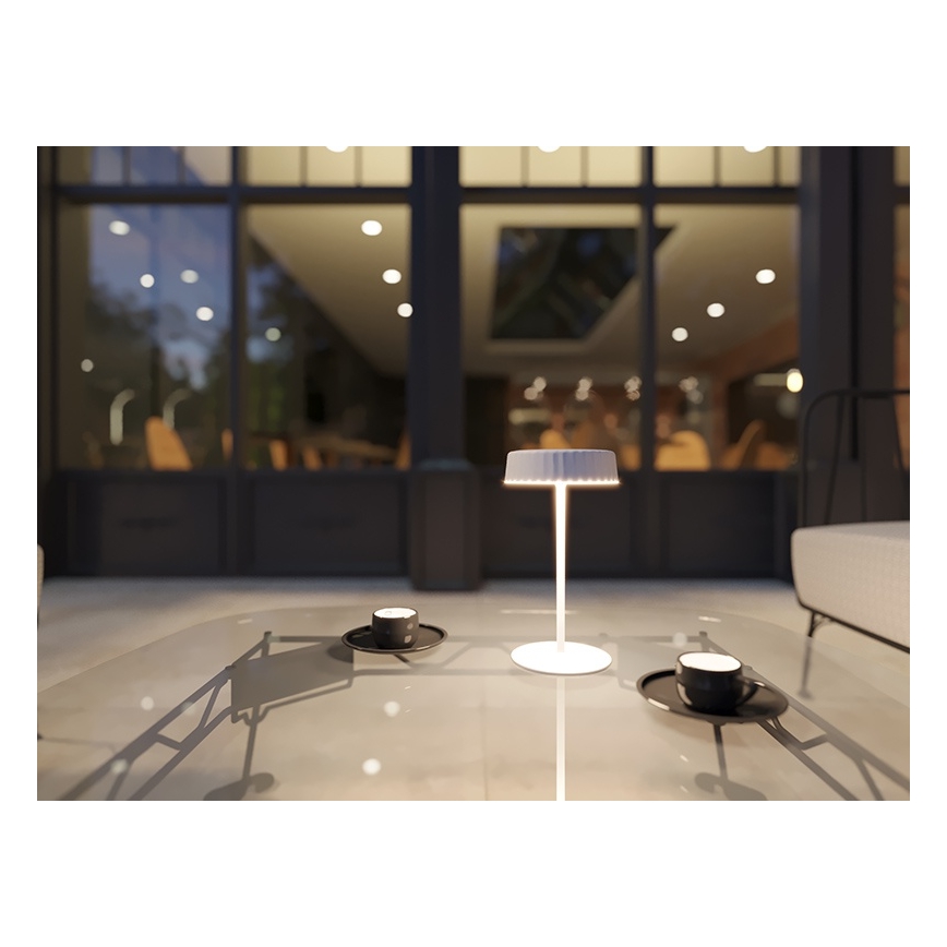 Zatemnjiva LED solarna polnilna namizna svetilka VIVIEN LED/3W/5V 2700K 1600 mAh IP54 bela