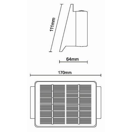 LED Solarna stenska svetilka 4xLED/1,5W/3,7V 1500 mAh IP54 črna