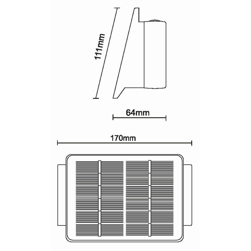 LED Solarna stenska svetilka 4xLED/1,5W/3,7V 1500 mAh IP54 črna
