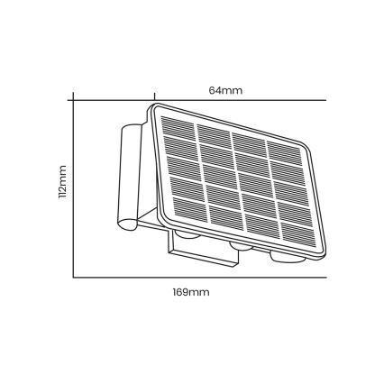 LED Solarna stenska svetilka ALF LED/4W/3,2V 3000K IP54 črna