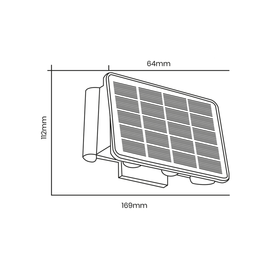 LED Solarna stenska svetilka ALF LED/4W/3,2V 3000K IP54 črna
