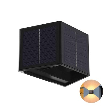 LED Solarna stenska svetilka CUBUS 2xLED/1,5W/3,7V 1500 mAh IP54