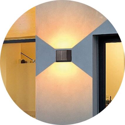 LED Solarna stenska svetilka CUBUS 2xLED/1,5W/3,7V 1500 mAh IP54