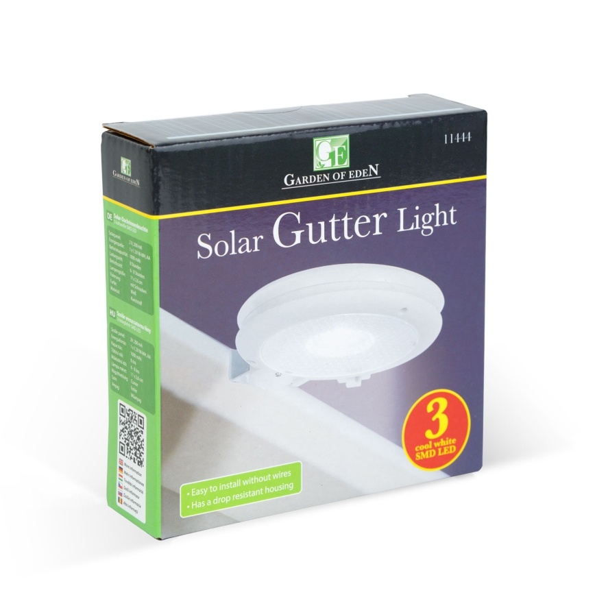LED solarna stenska svetilka LED/1,2V 1000 mAh IP44 bela
