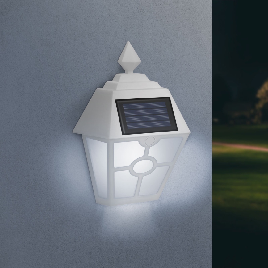 LED Solarna stenska svetilka LED/1,2V 600mAh IP44 bela