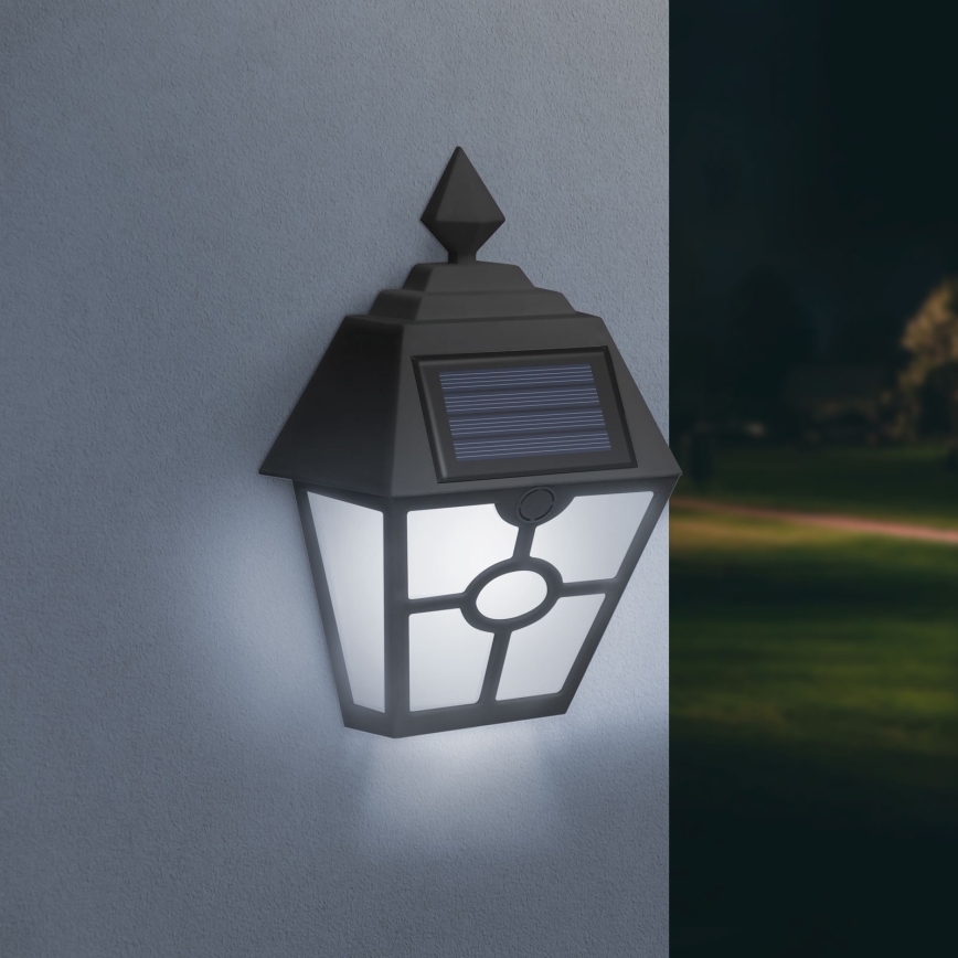 LED Solarna stenska svetilka LED/1,2V 600mAh IP44 črna