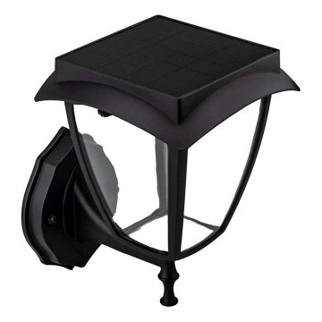 LED solarna stenska svetilka LED/2W/3,7V 3000/6000K IP65 2200 mAh črna