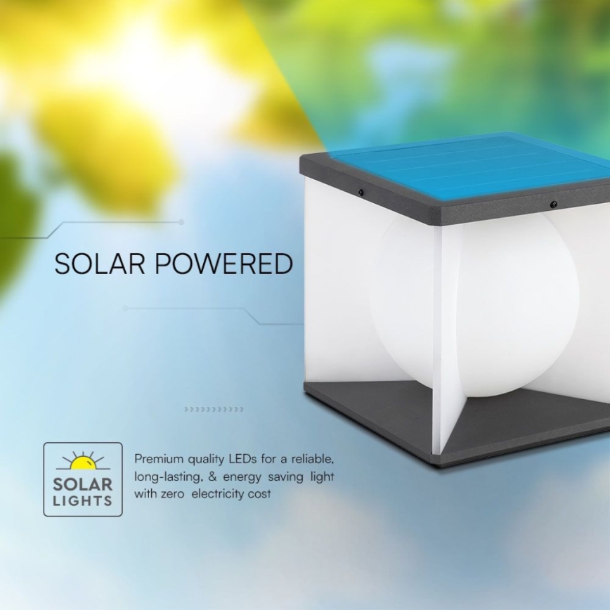 LED Zatemnitvena solarna stenska svetilka LED/3W/3,7V IP65 3000K + Daljinski upravljalnik