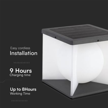 LED Zatemnitvena solarna stenska svetilka LED/3W/3,7V IP65 3000K + Daljinski upravljalnik