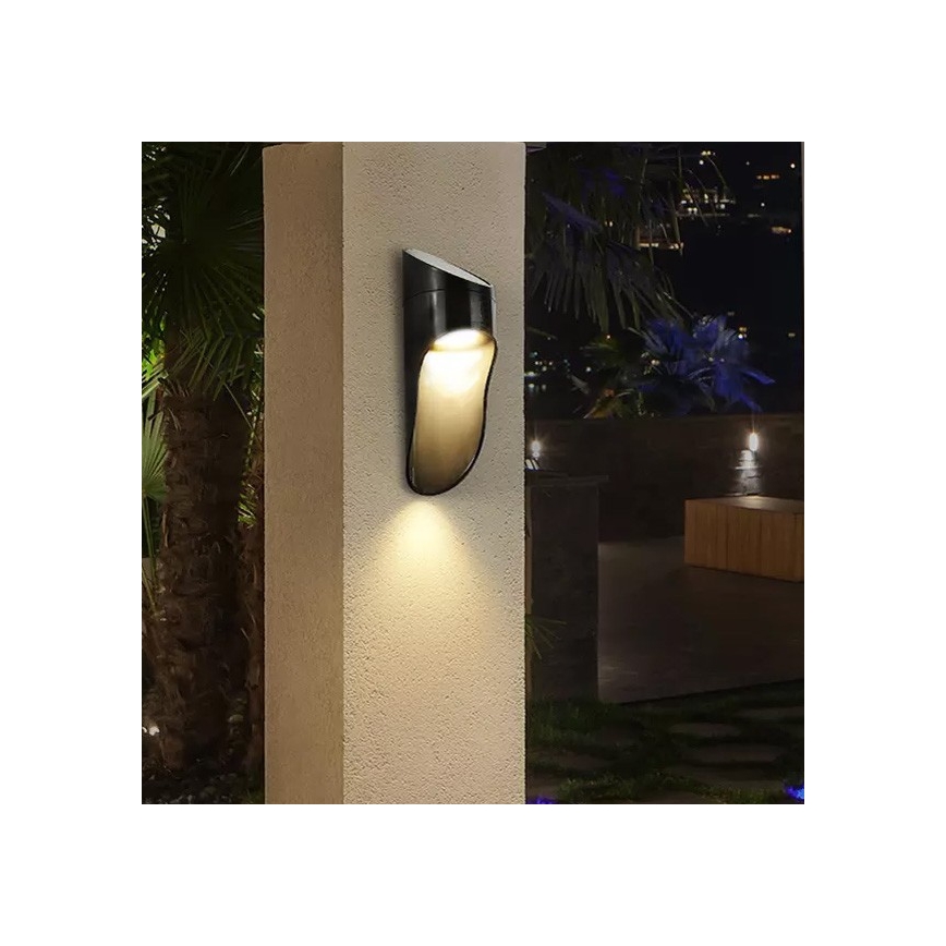 LED Solarna stenska svetilka PALESA LED/1W IP65 črna