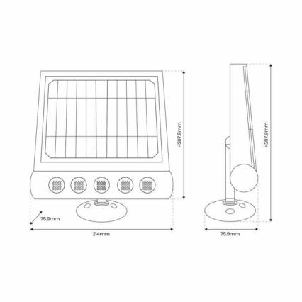 LED solarna stenska svetilka s senzorjem gibanja in mraka LED/8W/3,7V 4000 mAh 4000K IP65