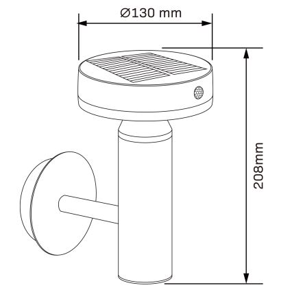 LED Solarna stenska svetilka s senzorjem GWINEA LED/4,5W/3,7V IP44 črna