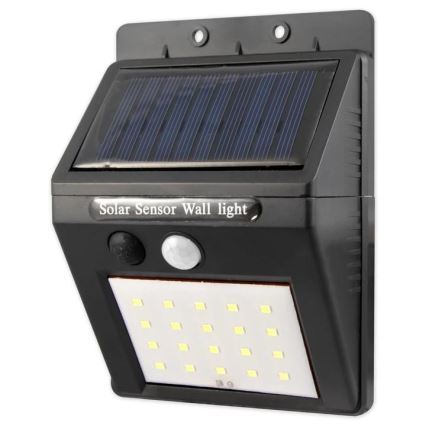 LED Solarna stenska svetilka s senzorjem in zunanjim panelom LED/0,55W/3,7V IP65