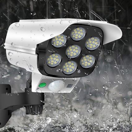 LED Solarna stenska svetilka s senzorjem KAMERA LED/1W/3,7V IP44 + Daljinski upravljalnik