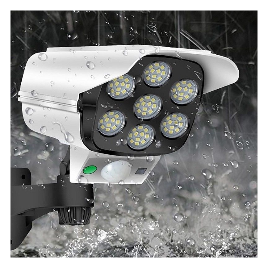 LED Solarna stenska svetilka s senzorjem KAMERA LED/1W/3,7V IP44 + Daljinski upravljalnik