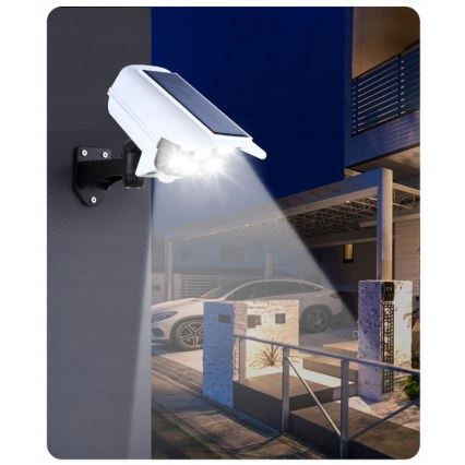 LED Solarna stenska svetilka s senzorjem KAMERA LED/1W/3,7V IP44 + Daljinski upravljalnik