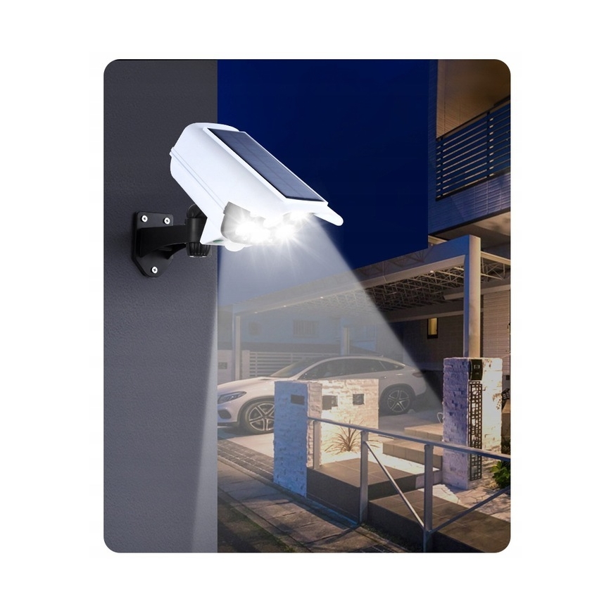 LED Solarna stenska svetilka s senzorjem KAMERA LED/1W/3,7V IP44 + Daljinski upravljalnik