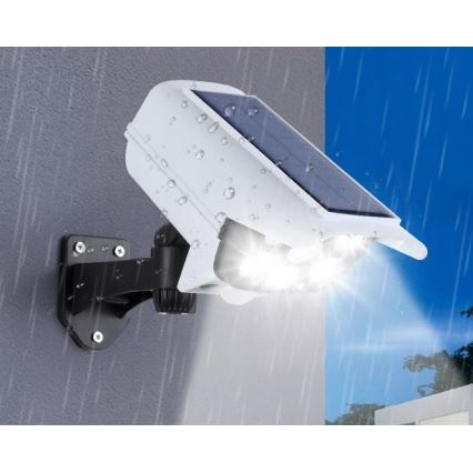 LED Solarna stenska svetilka s senzorjem KAMERA LED/1W/3,7V IP44 + Daljinski upravljalnik