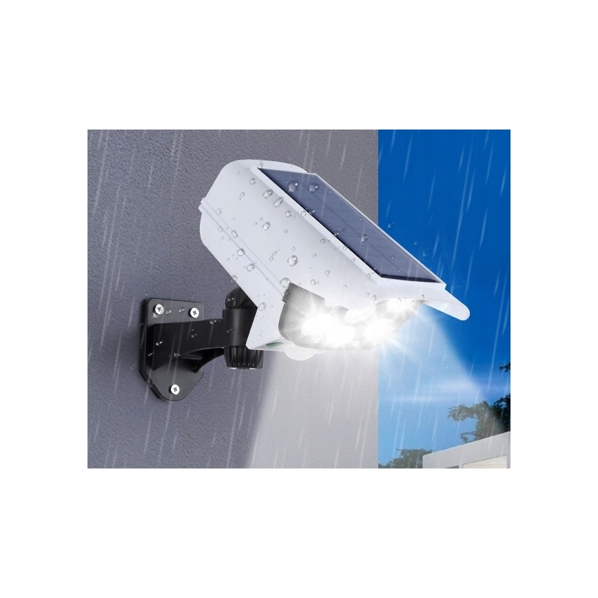LED Solarna stenska svetilka s senzorjem KAMERA LED/1W/3,7V IP44 + Daljinski upravljalnik