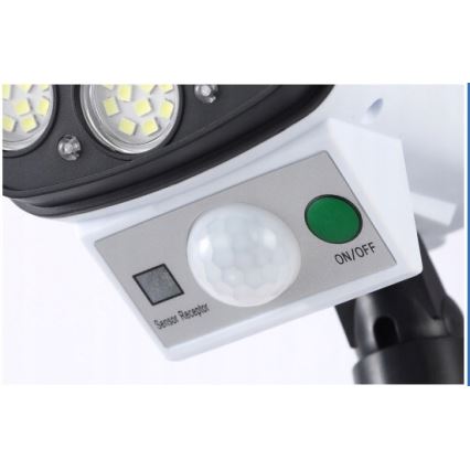 LED Solarna stenska svetilka s senzorjem KAMERA LED/1W/3,7V IP44 + Daljinski upravljalnik