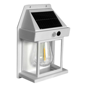 LED Solarna stenska svetilka s senzorjem LANTER LED/1W/3,7V 1200 mAh IP44 bela