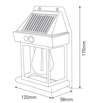 LED Solarna stenska svetilka s senzorjem LANTER LED/1W/3,7V 1200 mAh IP44 bela