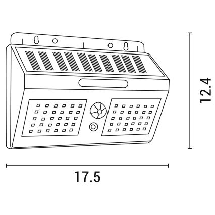 LED Solarna stenska svetilka s senzorjem LED/1,2W/3,7V 6500K IP65