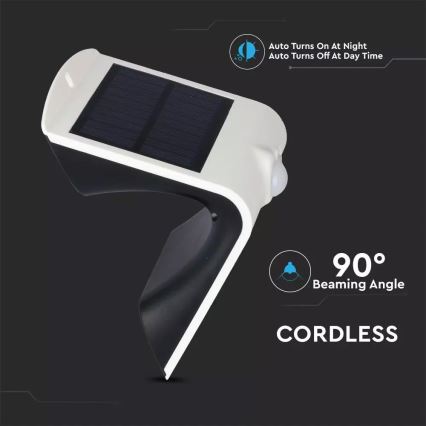 LED Solarna stenska svetilka s senzorjem LED/1.5W/3,7V IP65 1200 mAh