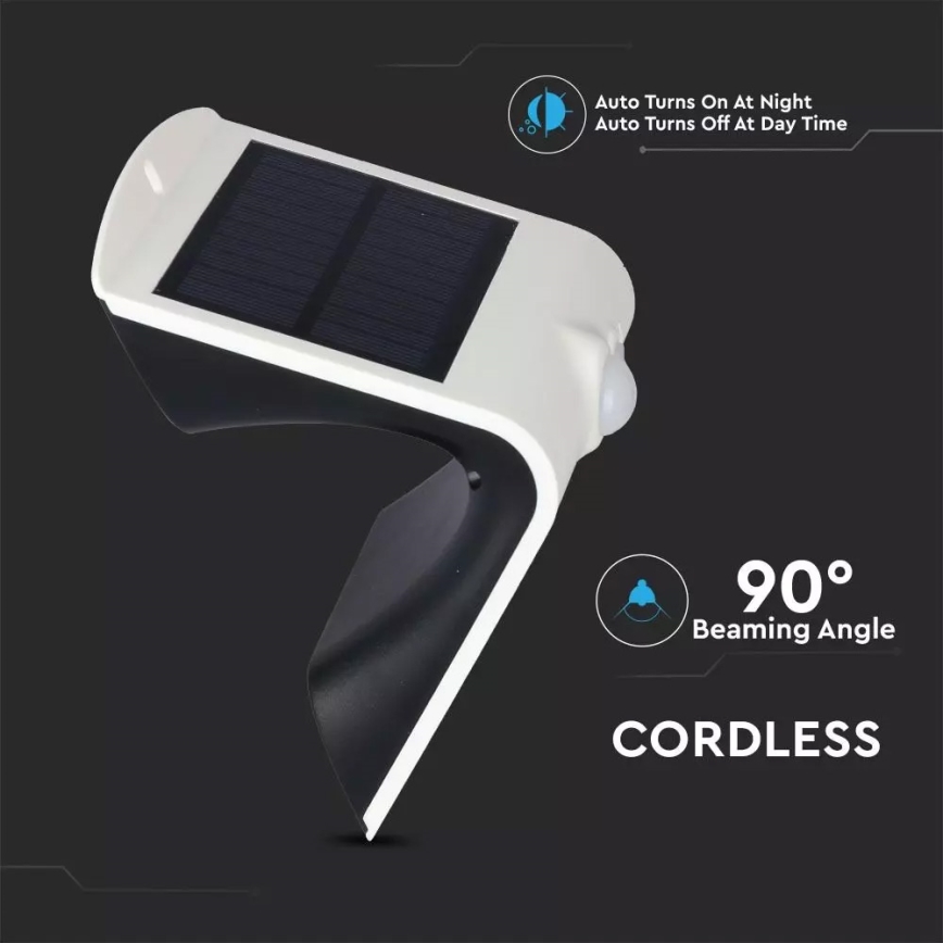 LED Solarna stenska svetilka s senzorjem LED/1.5W/3,7V IP65 1200 mAh