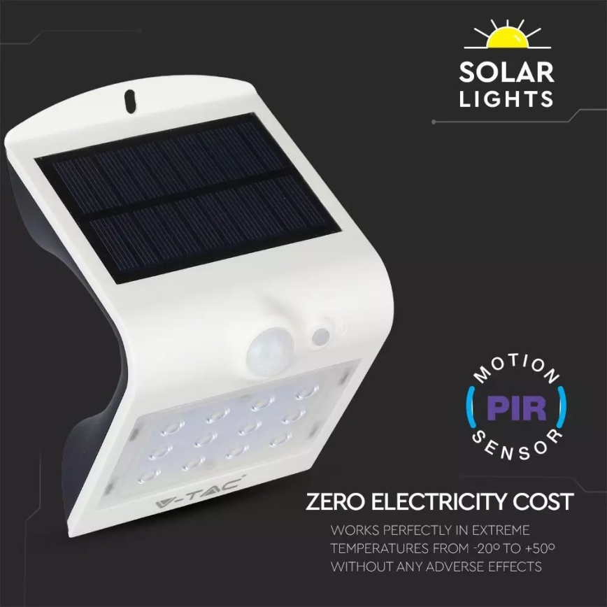 LED Solarna stenska svetilka s senzorjem LED/1.5W/3,7V IP65 1200 mAh