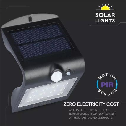 LED Solarna stenska svetilka s senzorjem LED/1.5W/3,7V IP65 1200 mAh