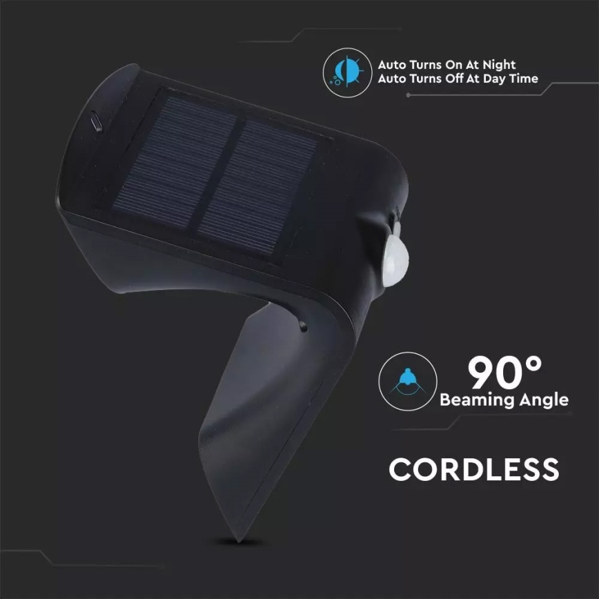 LED Solarna stenska svetilka s senzorjem LED/1.5W/3,7V IP65 1200 mAh