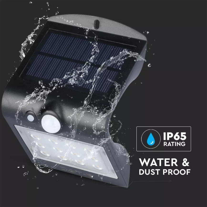 LED Solarna stenska svetilka s senzorjem LED/1.5W/3,7V IP65 1200 mAh