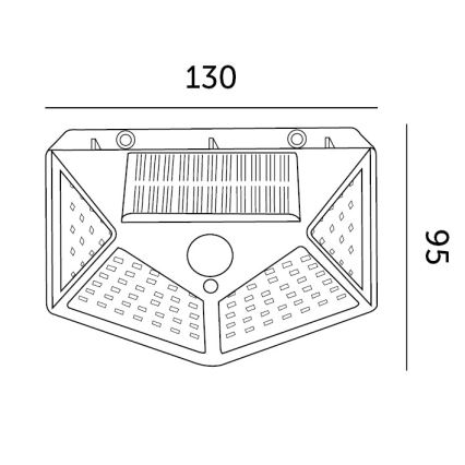 LED solarna stenska svetilka s senzorjem LED/1W/3,7V 6500K IP44 1200 mAh