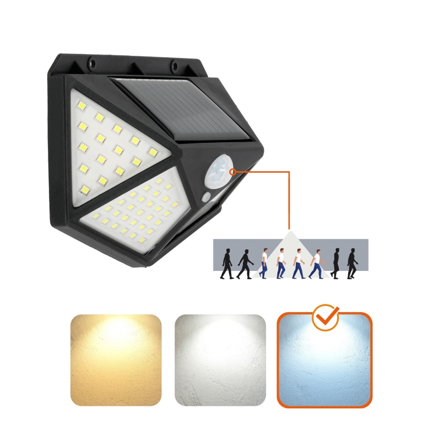 LED Solarna stenska svetilka s senzorjem LED/1W/3,7V 6500K IP44