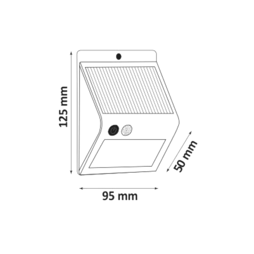LED Solarna stenska svetilka s senzorjem LED/2,2W/3,7V 2200 mAh IP44