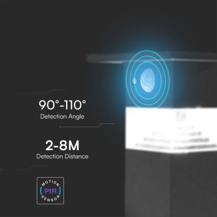 LED Solarna stenska svetilka s senzorjem LED/2,5W/3,7V IP54 3000K 2200 mAh