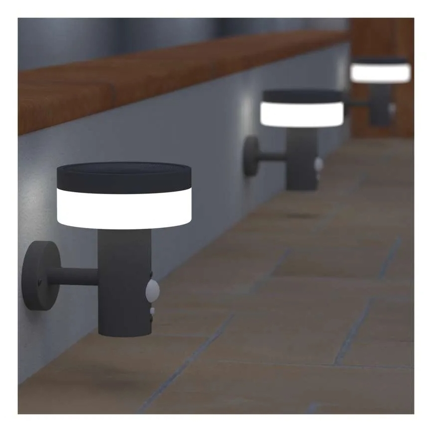 LED Solarna stenska svetilka s senzorjem LED/2W/3,7V 1200 mAh IP44