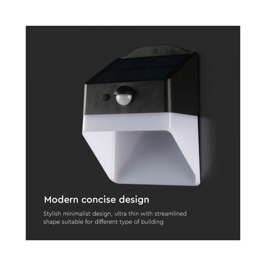 LED Solarna stenska svetilka s senzorjem LED/2W/3,7V 4000K IP65