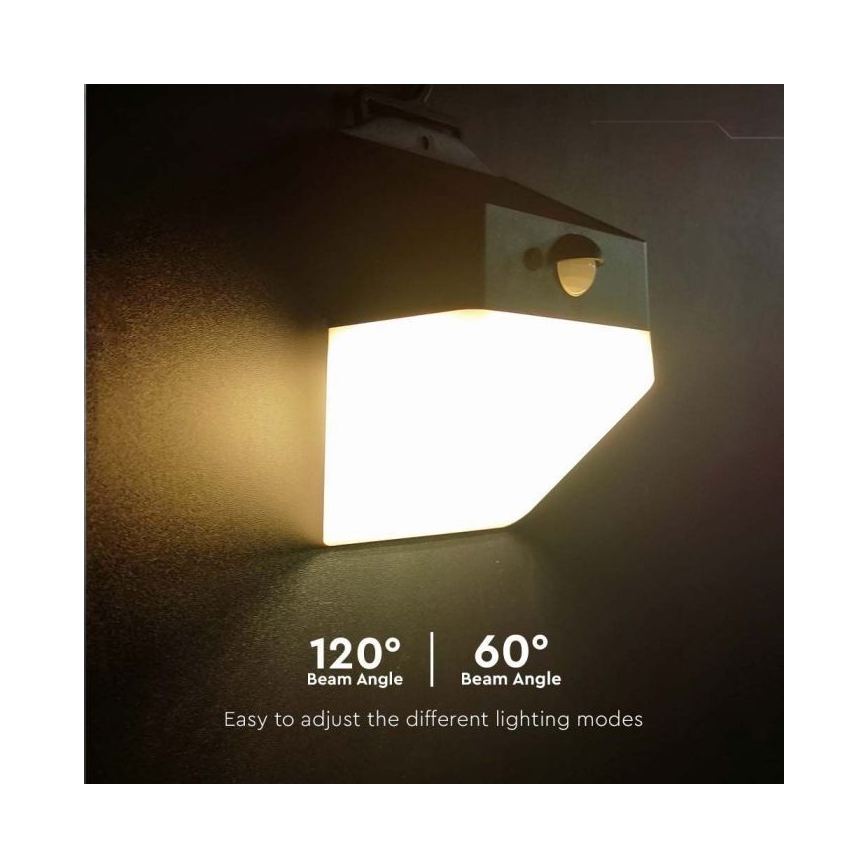 LED Solarna stenska svetilka s senzorjem LED/2W/3,7V 4000K IP65