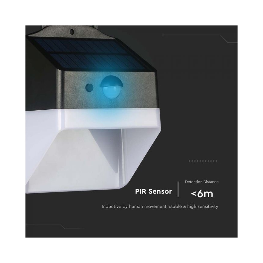 LED Solarna stenska svetilka s senzorjem LED/2W/3,7V 4000K IP65