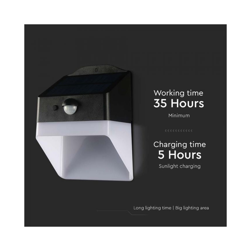 LED Solarna stenska svetilka s senzorjem LED/2W/3,7V 4000K IP65