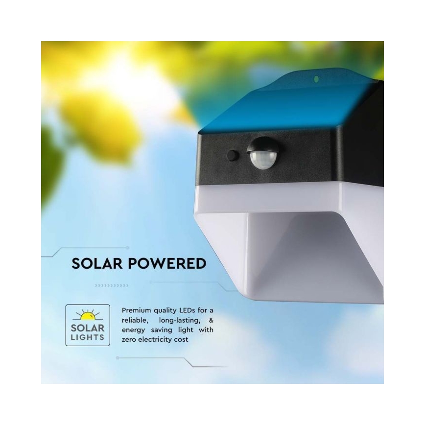 LED Solarna stenska svetilka s senzorjem LED/2W/3,7V 4000K IP65