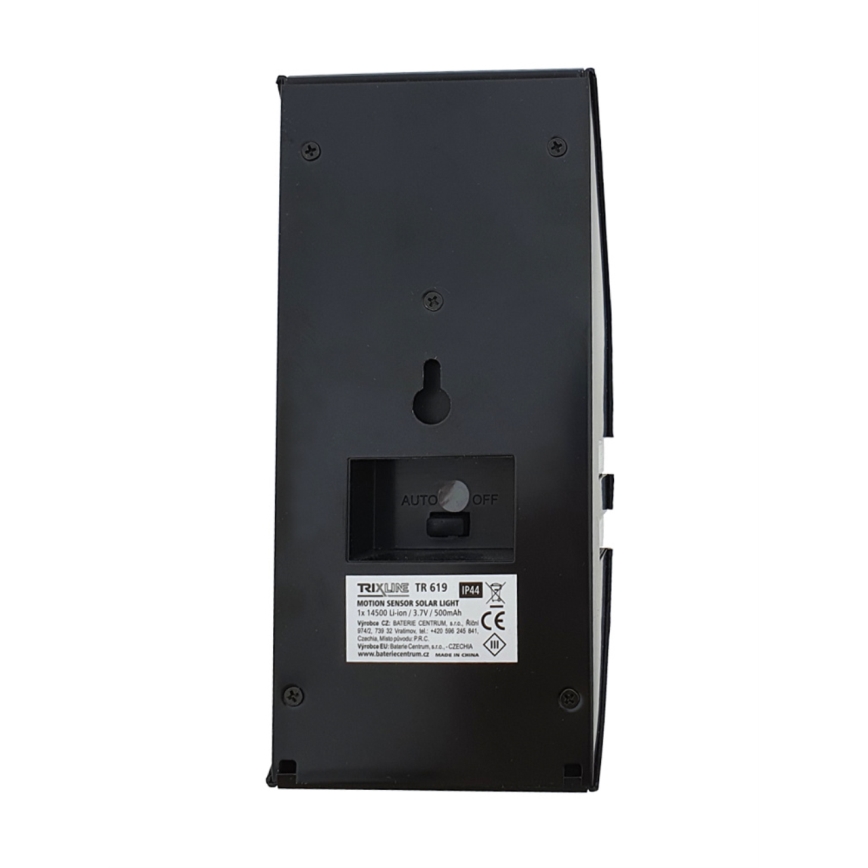 LED Solarna stenska svetilka s senzorjem LED/3,7V 500 mAh IP44 črna