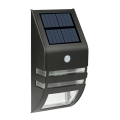 LED Solarna stenska svetilka s senzorjem LED/3,7V IP44 črna