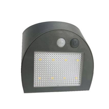 Solarno LED stensko svetilo s senzorjem LED/3W/3,7V 3000/4000K 1200 mAh IP54 antracitno