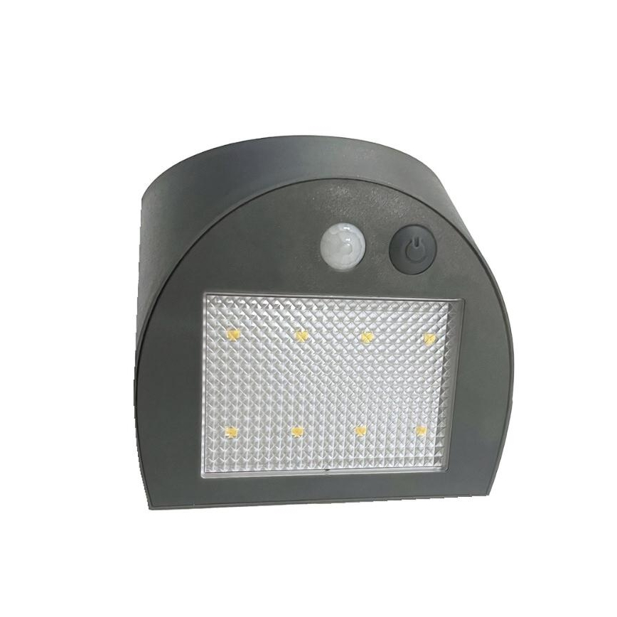 Solarno LED stensko svetilo s senzorjem LED/3W/3,7V 3000/4000K 1200 mAh IP54 antracitno