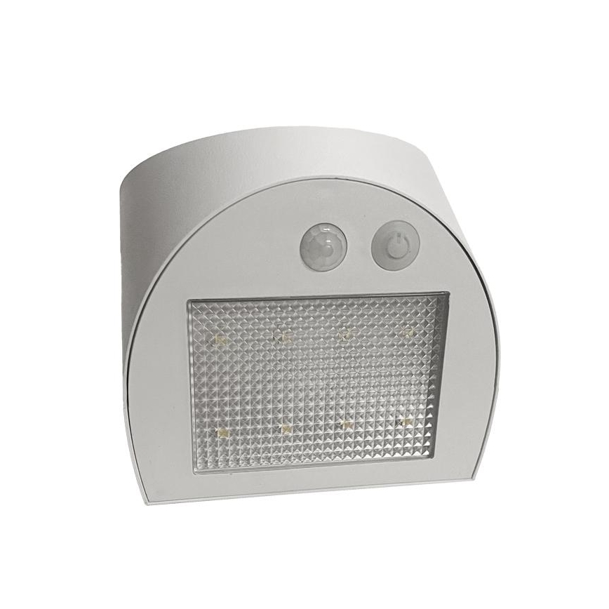 LED solarna stenska svetilka s senzorjem LED/3W/3,7V 3000/4000K 1200 mAh IP54 bela